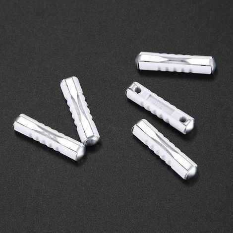 Un paquet de fusibles automobiles ABS blancs de type torpille, 8A blancs, sans fusible, contient : 100 fusibles. (1/4)