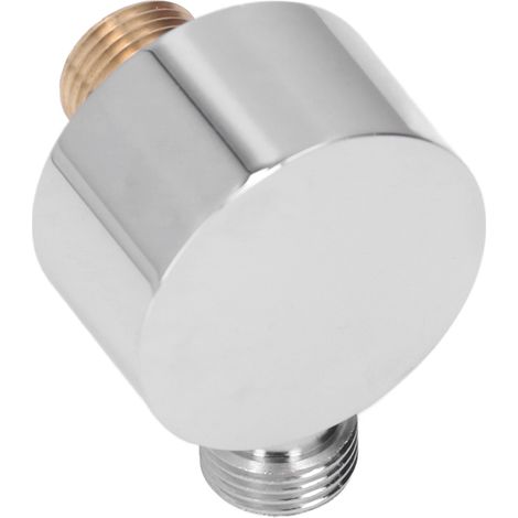 Adaptateur de douche en laiton chromé G1/2, fixation murale, installation facile, raccord rond pour flexible de douche (1/5)