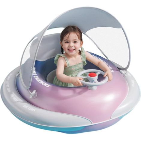 Aufblasbarer Babyschwimmring mit Sonnenschutz - Sitz (1/5)