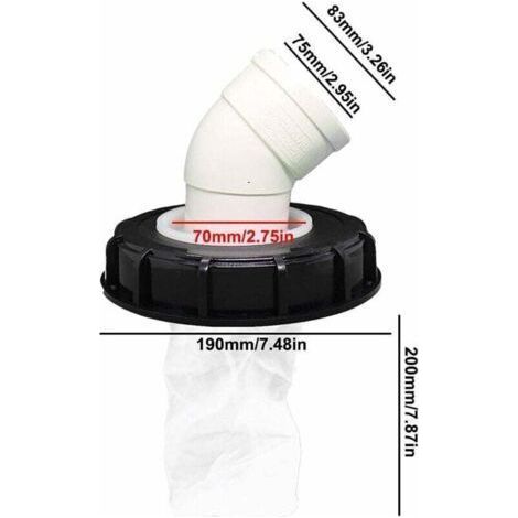 45°Couvercle de Réservoir IBC avec Filtre en Nylon Lavable pour Réservoir d'eau de Pluie IBC 1000 litres,Filtre À Couvercle IBC Accessoires de Réservoir IBC,Filtre à Eau de Pluie en Nylon 165 mm..DEBU (1/4)