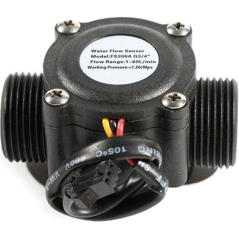 Wasserdurchflusssensor – G3/4 Außengewinde – Messbereich 2–60 l/min – Impulsausgang – 50 Impulse/l – DC 5–18 V – 3,8 x 6,6 cm – 1 Stück (1/5)