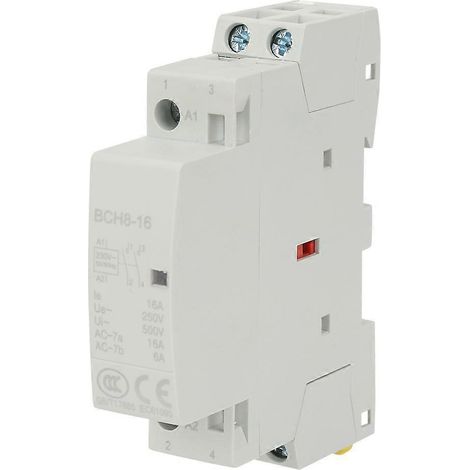 Contacteur CA domestique bipolaire, 16 A, 220 V/230 V, 2 NO, 50/60 Hz, montage sur rail DIN (1/5)