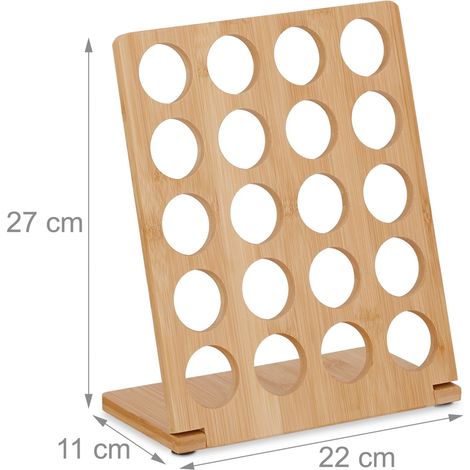 Soportes para cápsulas para 20 cápsulas diseño moderno cocina 25 x 10 x 10 cm de bambú natural 130012790 (1/4)