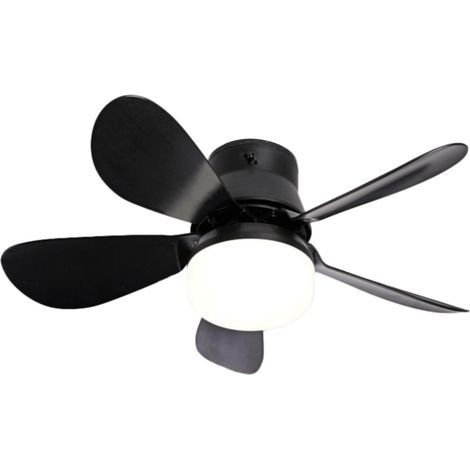 Ventilateur De Plafond Avec Lumière - 5 Pales Réversibles - Variateur De Luminosité Et 6 Vitesses - Pour Chambre Cuisine Salle À Manger - Blanc - 1 Pièce (1/5)