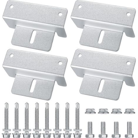 solar Panel Mounting Brackets, 4 Solar Panel Brackets For Rv, Roof, Boat And Wall, Z Shape Solar Panel Kit Including Nuts And Screws (1/5)