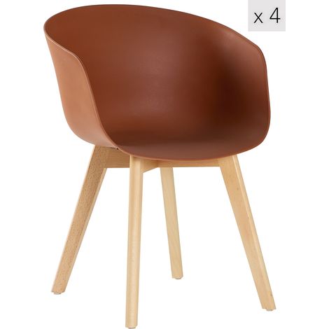 Nordlys - Lot de 4 Chaises de Salle a Manger Scandinaves Pieds Bois (1/5)