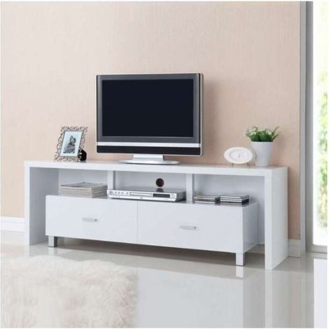 Mueble TV Kubox con dos cajones acabado blanco, 51 cm(alto)150 cm(ancho)39 cm(largo) (1/2)