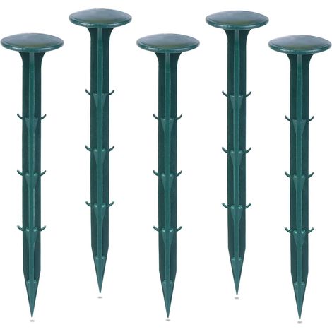 Plastique Piquets de Fixation de Jardin,pour Jardin pour la Fixation des Tissus Anti Mauvaises Herbes Protection Contre Les UV (200 pièces, Vert)