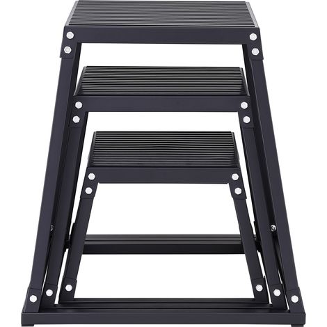 Mophorn Plyometrische Sprungboxen, 12/18/24 Zoll, rutschfest für das Heim-Fitnessstudio, schwarz, Krafttraining