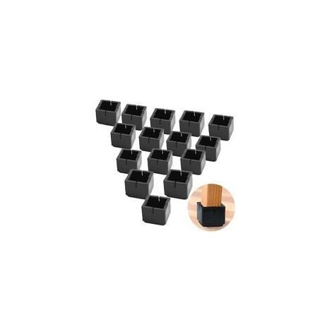 24Pcs Carré Protege Pied de Chaise Protège Jambes Table et Chaise PVC Capuchons Carrés avec Feutre Protege Pied de Chaise Carre Noir pour Jambes de Chaise Jambes de Table Jambes de Sofa 30-35mm