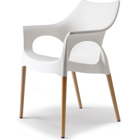 Chaise avec pieds bois naturel - NATURA OLA - vendu à l'unité - déco
