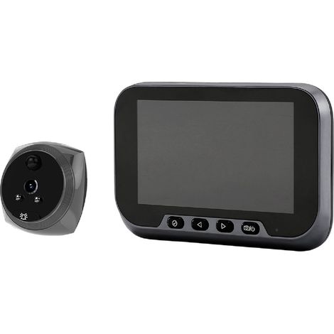Telecamera di sicurezza visiva da 4,5 pollici con campanello, rilevamento umano a 135°, visione notturna a colori e batteria da 3800 mAh per porte (35-105 mm) (1/4)