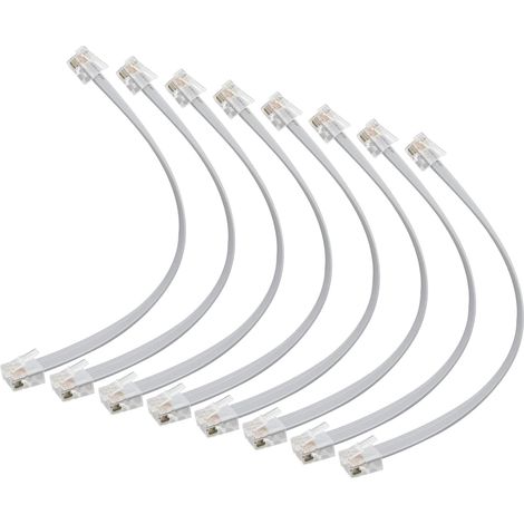 Lot de 8 câbles de raccordement Ethernet courts Cat5e de 15 cm, câble réseau LAN plat RJ45 pour routeur, modem, commutateur, serveur - Gris (1/5)