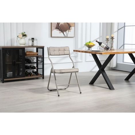 Chaise Repas pliables rembourrées pliable rembourrée assise rembourrée portables couleur kaki (1/5)