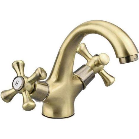 Miscelatore rubinetto lavabo bagno stile retro vintage bronzo piletta ROMO 59464
