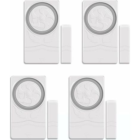 Lot De 4 Alarmes De Porte De Sécurité pour La Maison, Détecteur D'ouverture De Fenêtre Magnétique, Carillon D'alerte Antivol 110 DB pour Tiroirs De Garage, Coffres-Forts (1/4)