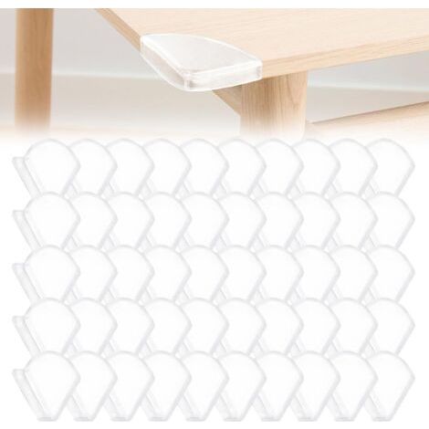 50 Pièces Coin De Table Protection Bebe, Protection Coin De Table, Coin De Table, Protection Angle Meuble, Protege Coin De Table (Transparent) (1/5)