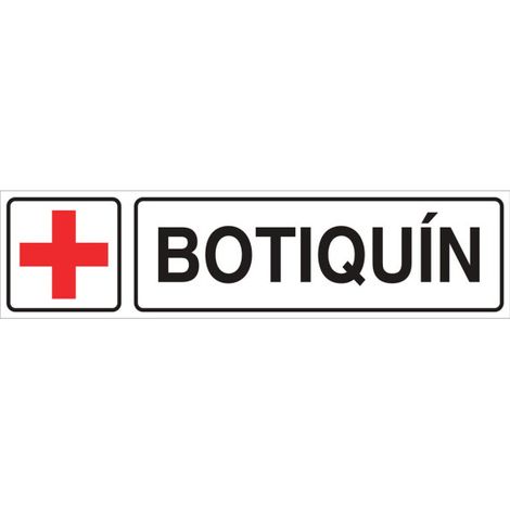 Señal informativa de pictograma y texto Botiquín                                                          250x62 mm (1/2)