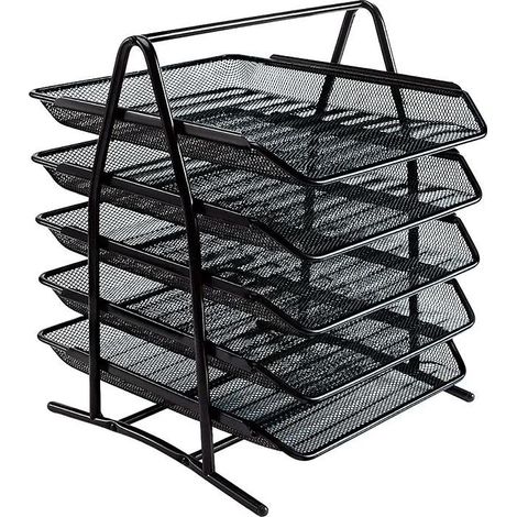 Grand GR-071 Dokumentenständer, Drahtgeflecht, Metall, 5 Schubladen, schwarz