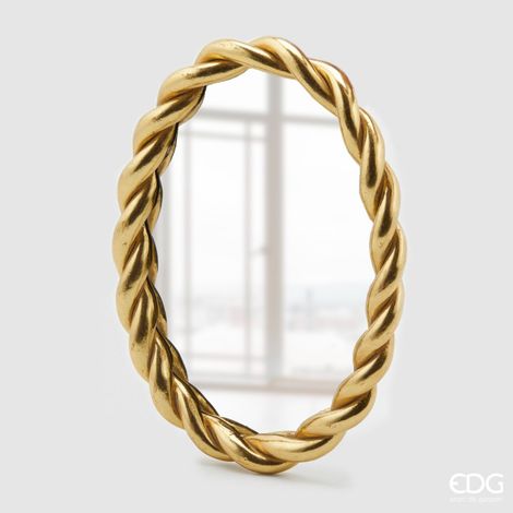 EDG Enzo De Gasperi Specchio Torchon Ovale 26 x 35 Cm Gold