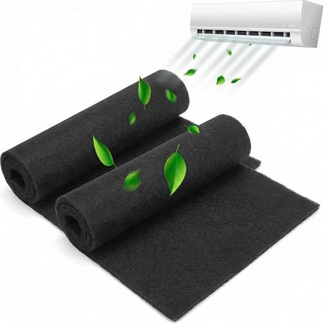 2 PCS Filtres à Charbon Actif Pliables 122cm x 20cm x 3mm pour Climatiseur, Purificateur et Hotte Aspirante (1/5)