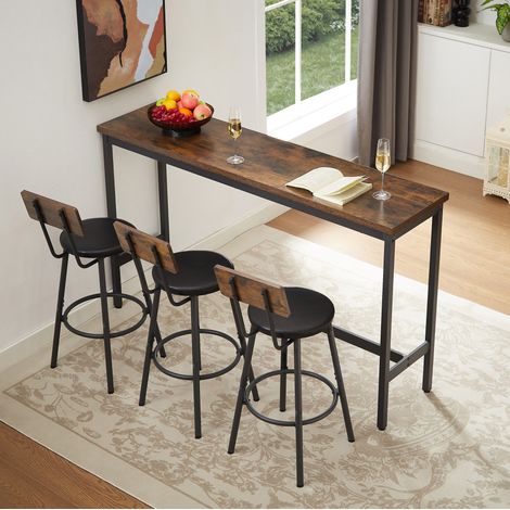 Ensemble table chaises bar 160 cm industriel OKMYHOME (1/5)