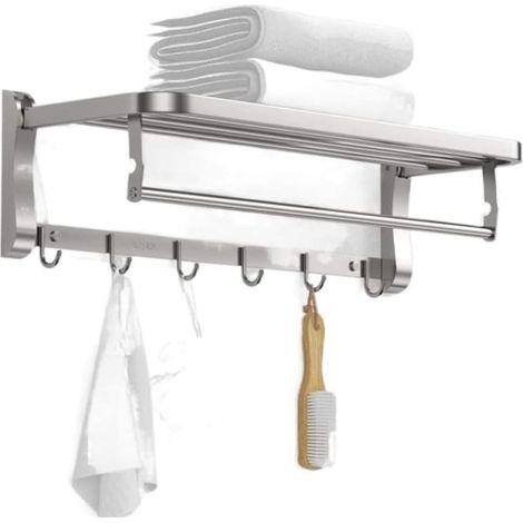 steel wall mounted towel rack foldable bathroom towel holder (1/5)
