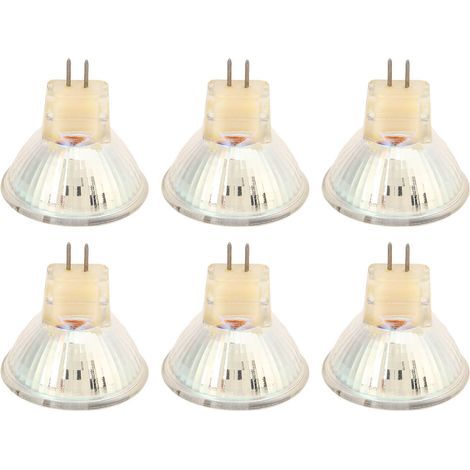 Pack of 6 GU4 3W MR11 LED bulbs, 270 lumens, 12V recessed spotlight, warm light, track lighting spotlight. (1/5)