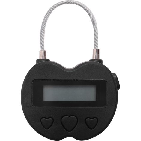 Minuteur intelligent à affichage LCD, rechargeable par USB, noir (1/4)