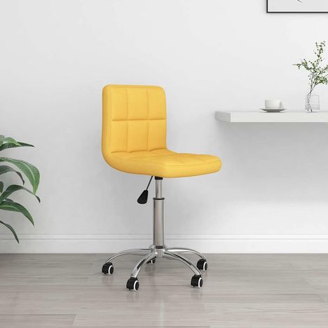 vidaXL Chaise pivotante de bureau Jaune moutarde Tissu (1/5)