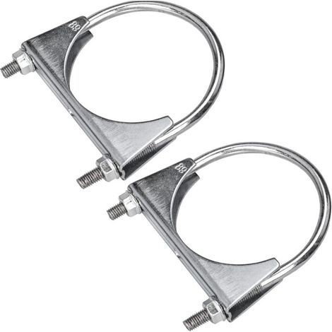 2pcs Colliers de Serrage pour Tuyau d'échappement, 89 mm U Bolt Clamp Colliers d'échappement Universel pour Raccords de Tuyaux, Montage d'antennes, Pince de Serrage (1/5)