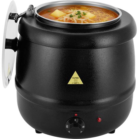 Réchaud à Soupe 10 L en Acier Inoxydable isolé thermiquement Buffet, Usage Alimentaire, Prise UE, Acier Inoxydable, Isolation Thermique, capacité 10 L, Marmite Chauffante (1/5)