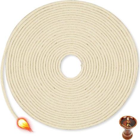Meche Lampe à Huile Ronde 3 MM,Meche Bougie Coton Tressé,Tempete Meche Lampe a Petrole Ancienne,MèChe pour Bruleur à Alcool,MèChe Remplacement pour Brûleur Huile,MèChe en Fibre de Verre (1/5)