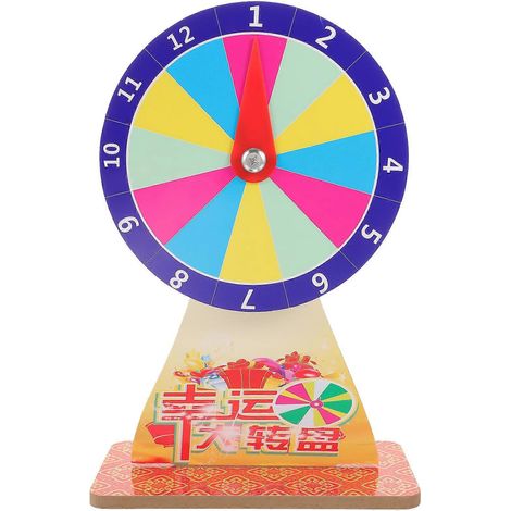 Roue de jeu de société, roue tournante, roue de la chance, accessoire de jeu de roue de fortune à faire soi-même-43.00X20.00X11.50CM (1/4)