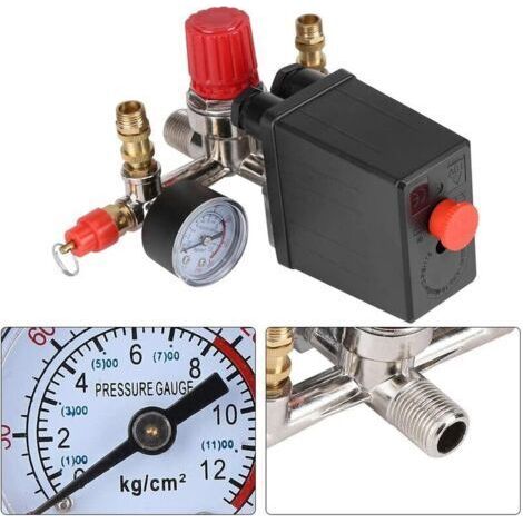 NALOOKAMIC Vtizikl Pressostat - Manomètre Régulateur Manomètres Compresseur d'air Valve Switch Switch Control pressostat Accessoires compresseur