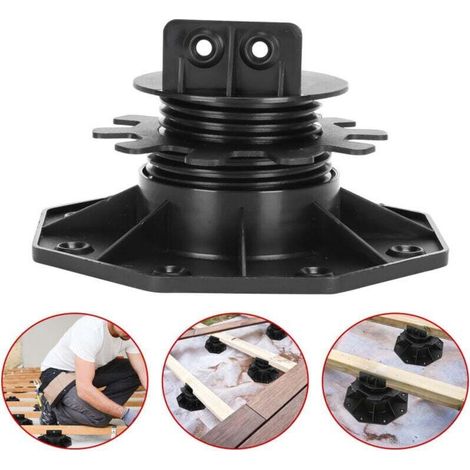 Piedistalli regolabili XU per pavimenti in legno o compositi, per lastre da 30-60 mm, 10 pezzi, neri, prodotto di alta qualità, durevole e affidabile, materiali selezionati, conformi agli standard - K (1/4)
