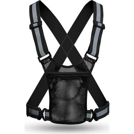 Gilet de sécurité réfléchissant – léger, ajustable, élastique, idéal pour les promenades nocturnes en extérieur, durable et sûr. (1/5)