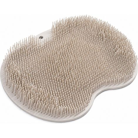 Tapis de nettoyage pour les pieds en TPR, marron, pliable avec ventouse, brosse de nettoyage pour la douche (1/4)