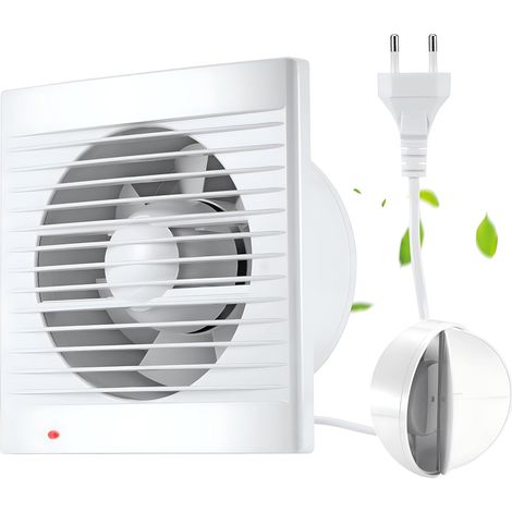 1 Extracteur d'air 150mm, 22W, Clapet anti-retour, Prise UE, Pour salle de bain, cuisine, WC