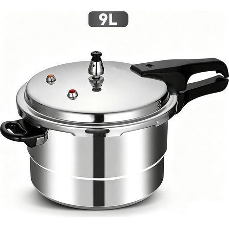 Autocuiseur 9L, autocuiseur en alliage d'aluminium, double usage : cuisson‑vapeur et mijotage, convient aux gaz et à l'induction (1/5)