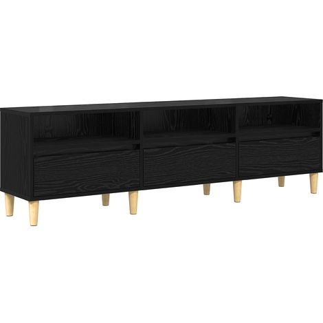 Meuble TV Banc TV Armoire TV Chêne noir 150 x 30 x 45 cm Bois d'ingénierie (1/5)