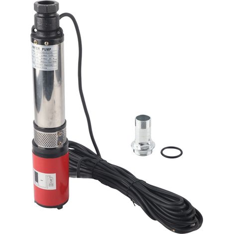 Pompe immergée DC DeepWell Grand Débit Haute Levée Batterie Solaire Moteur Laiton Turbine Flottante S455 48V (1/5)