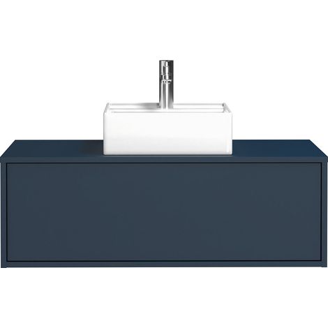Mobile per bagno sospeso con lavabo singolo 94 cm Blu notte - TEANA II (1/4)