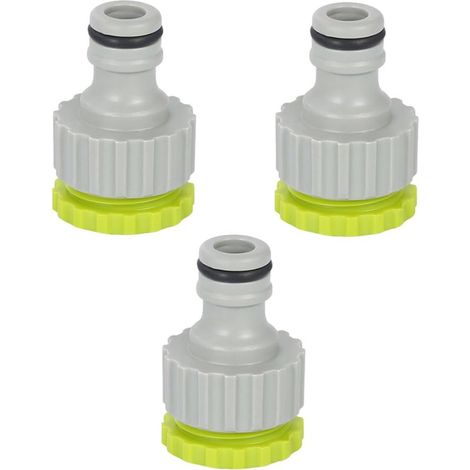 2-en-1 Adaptateur Robinet Tuyau Arrosage,Raccord Tuyau d'arrosage Robinet Cuisine,1/2” et 3/4” Connecteur Kit Raccord Rapide Pour L'irrigation D'Eau de Jardin,Connexion en Plastique(3 Pièces) (1/5)