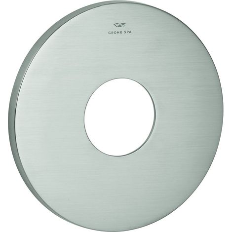 Grohe Rosette rund für Einhandmischer-Fertigmontageset, Metall, 6 Grad ausrichtbar, Supersteel, 48615DC0 (1/2)