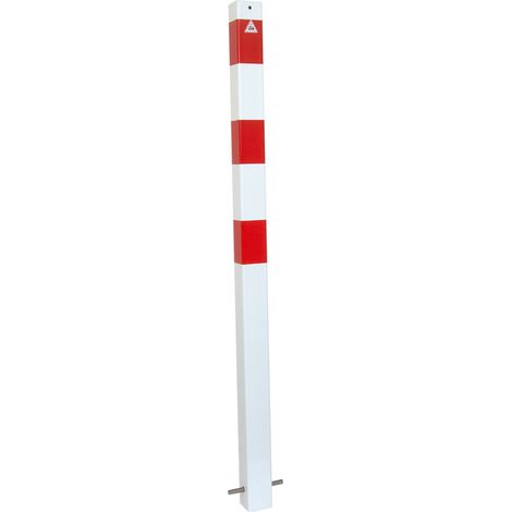 Schake Absperrpfosten Typ 470B, ortsfest, zum Einbetonieren, 70x70mm, weiß / rot (1/5)