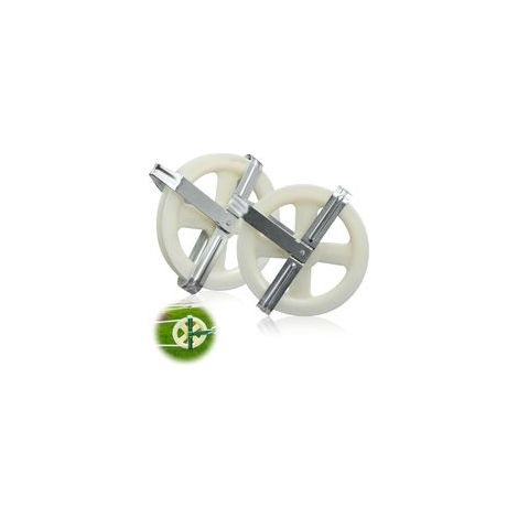 Lot de 2 poulies pour corde à linge - Roue en nylon de 5 pouces avec axe en aluminium, antirouille et résistante aux intempéries, pour l'extérieur