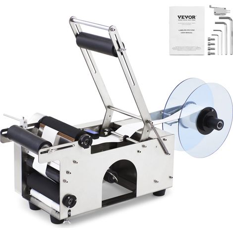 Distributeur d'Étiquettes 20 à 50 pcs/min Étiqueteuse de Bouteilles Semi-automatique 50 W Machine à Étiqueter 15-100 mm Machine d'Étiquetage pour Emballer Bouteilles en Verre Plastique Métal (1/5)