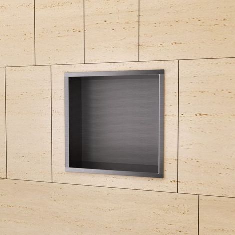 Wandnische Dusche ATLANTIC black gun metal (1/3)