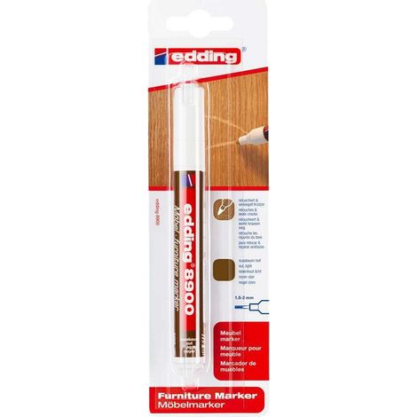 Marqueur Edding 8900 pour meubles – Encre permanente résistante à l'eau – Pointe 1,5 à 2 mm pour retouche précise – Sans toluène ni xylène